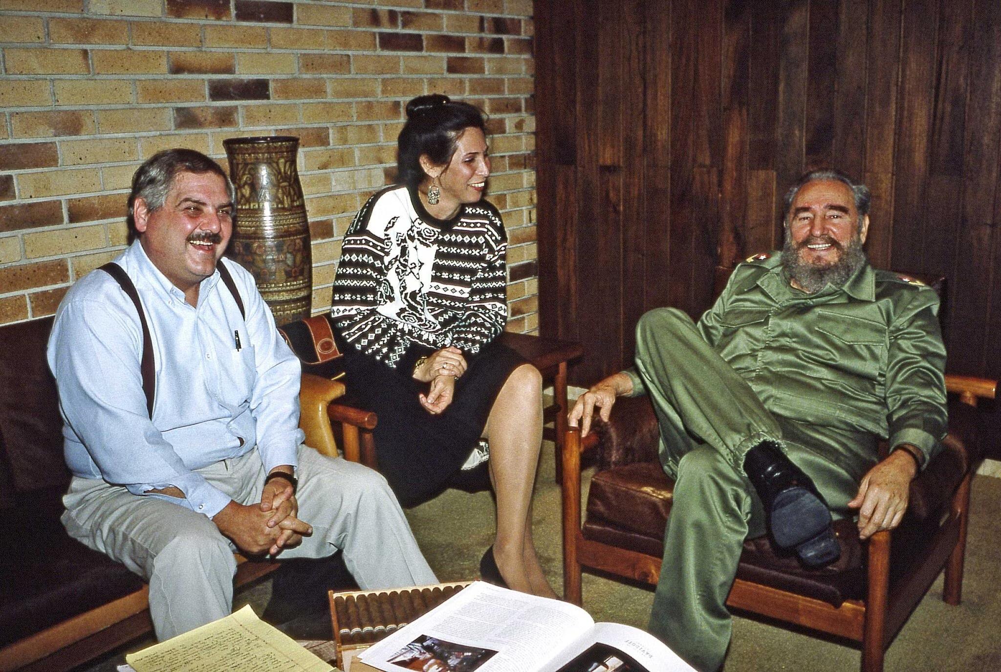 Shaken and Fidel Castro with their translator // Havana, Cuba 1994